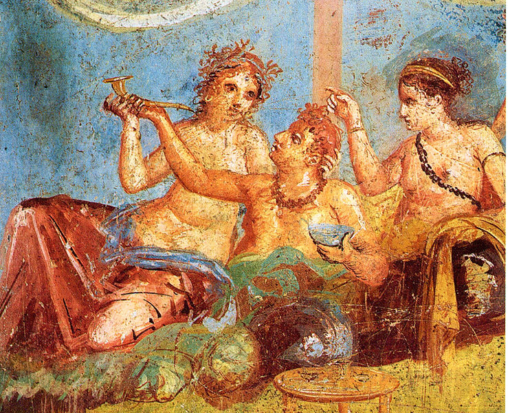 739px-Pompeii_-_Casa_dei_Casti_Amanti_-_Banquet